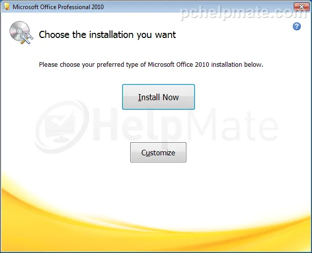 Botones Install Now y Customize