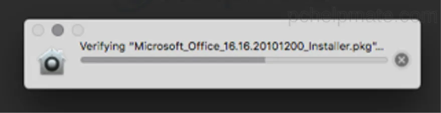 macOS verificando el paquete