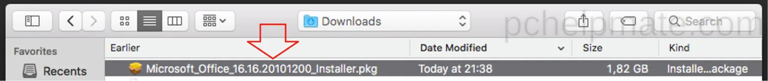 Ejecutando el paquete de instalación