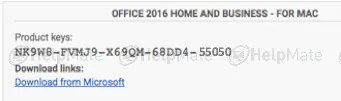 Purchase email with download link and product key