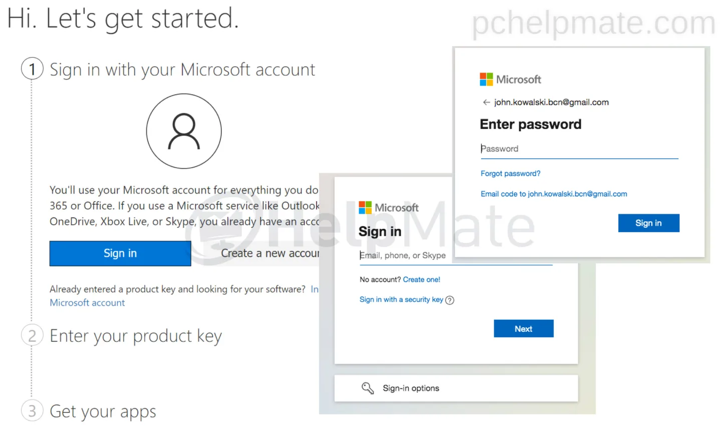 Microsoft account sign-in