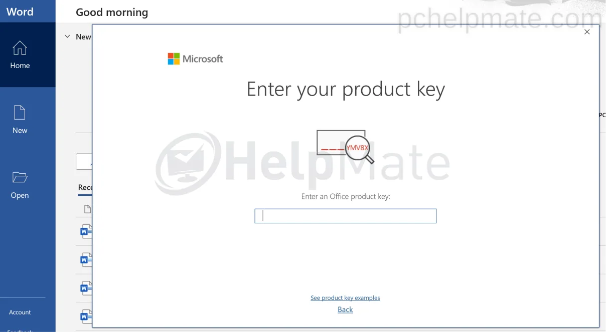 Solicitud de activación de Office
