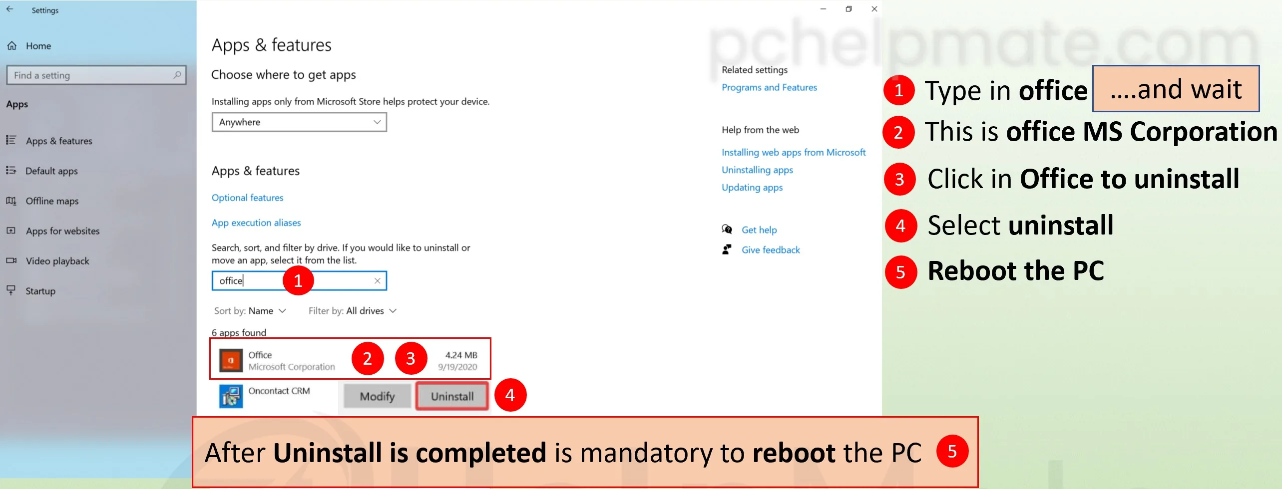 Uninstalling Microsoft 365 on Windows 10