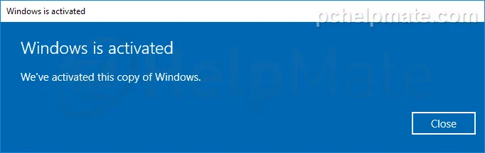 Pantalla de Windows activado