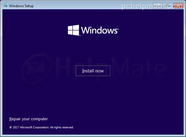 Botón Install now