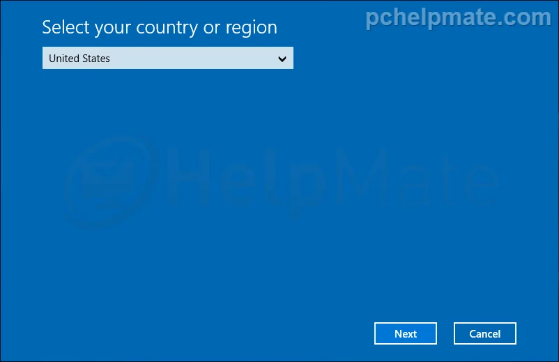 Selección de país para la activación telefónica