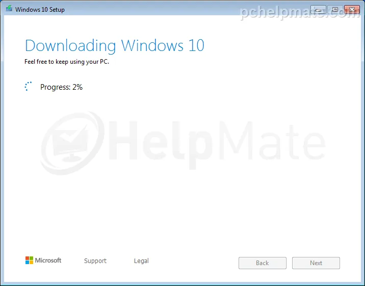 Descargando Windows 10