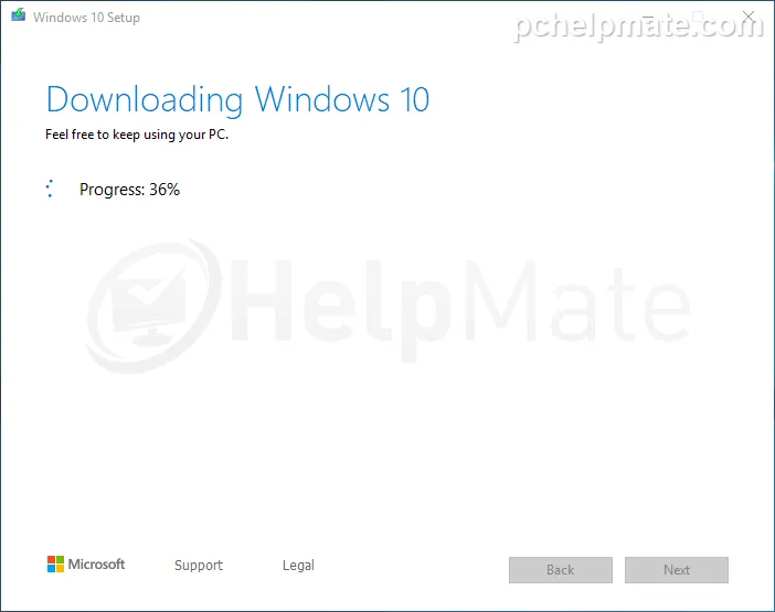 Descarga de los archivos de instalación de Windows 10