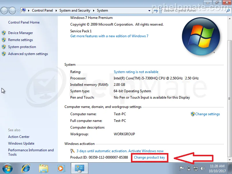 Enlace Change product key