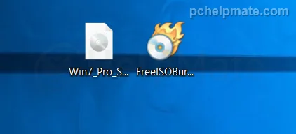 ISO file and Free ISO Burner on the desktop