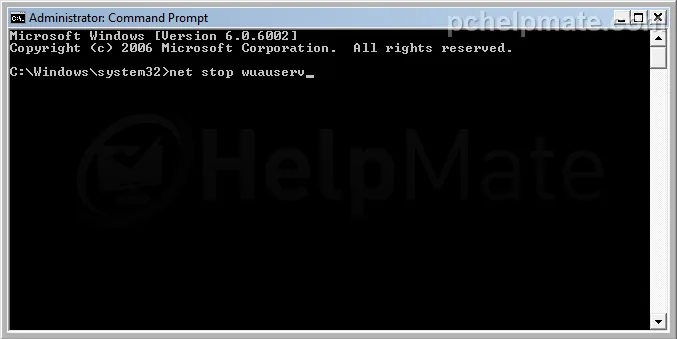 Comando net stop wuauserv