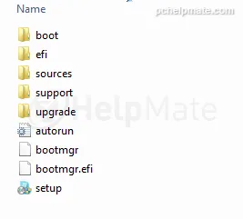 Contents of the finished bootable flash drive
