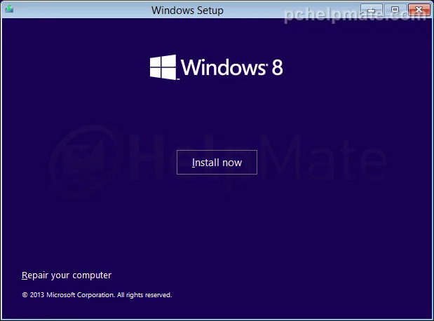 Botón Install now
